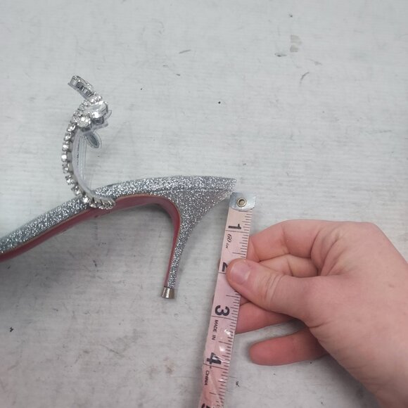 Christian Louboutin Silver Just Queen Crystal Bridal Wedding Heel Sandal - Picture 12 of 12